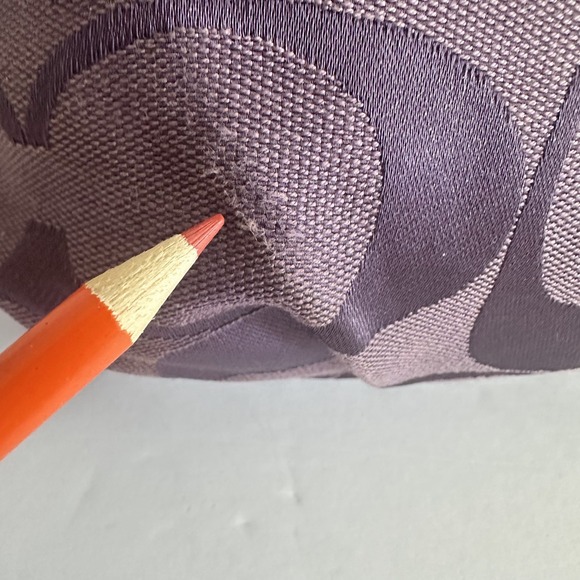 Coach Signature East West Duffle Purple‎ Leather Trim Handbag F15068 2010 READ - Picture 12 of 16